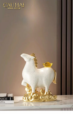 Tết Couture - Gift Set Tượng Ngựa Bạch Mã Kim Nguyên Bảo 2026-TƯỢNG TRANG TRÍ-CẬU HAI HOME DECOR