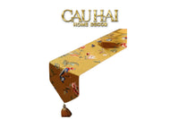 Tết Couture - Khăn Trải Bàn Lụa Thêu Kim Nhã Cầm 3M Luxury Embroidered Silk Table Runnerx-KHĂN TRẢI BÀN-CẬU HAI HOME DECOR