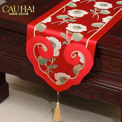 Tết Couture - Khăn Trải Bàn Phú Quý Mẫu Đơn 2m4-CẬU HAI HOME DECOR