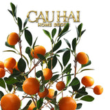 Tết Couture - Set 2 Cành Quả Quýt Tangerines Ember/Amber-Hoa Lụa-CẬU HAI HOME DECOR