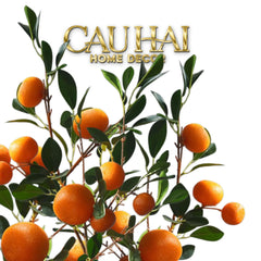 Tết Couture - Set 2 Cành Quả Quýt Tangerines Ember/Amber-Hoa Lụa-CẬU HAI HOME DECOR