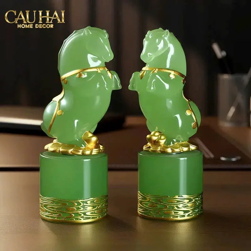 Tết Couture - Set 2 Tượng Lục Bảo Kim Mã 12.5cm Gift Box-TƯỢNG TRANG TRÍ-CẬU HAI HOME DECOR