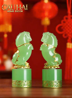 Tết Couture - Set 2 Tượng Lục Bảo Kim Mã 12.5cm Gift Box-TƯỢNG TRANG TRÍ-CẬU HAI HOME DECOR