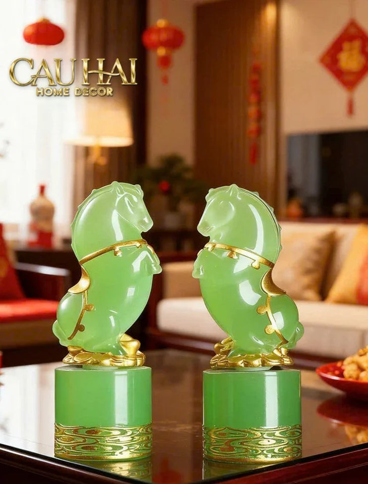 Tết Couture - Set 2 Tượng Lục Bảo Kim Mã 12.5cm Gift Box-TƯỢNG TRANG TRÍ-CẬU HAI HOME DECOR