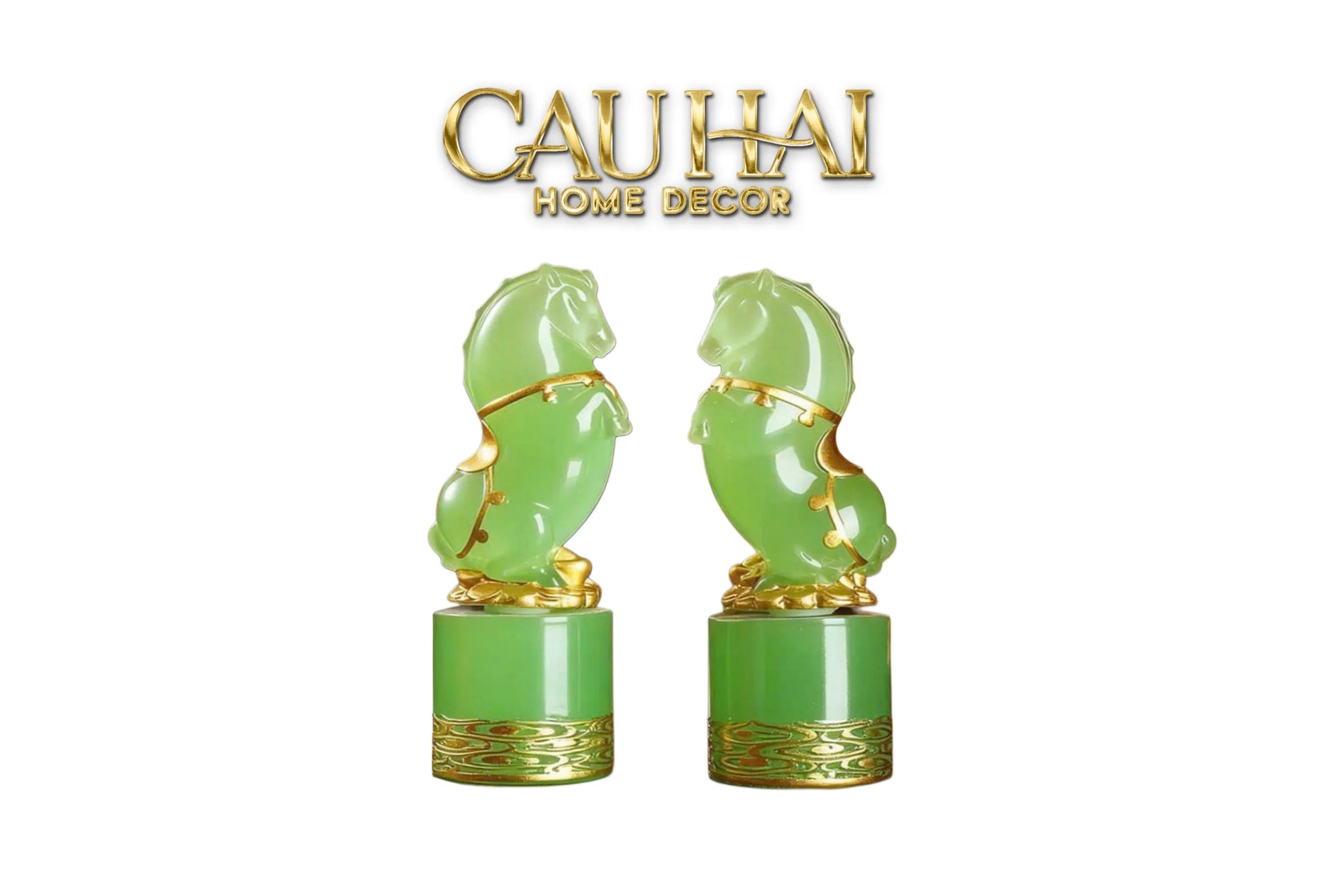 Tết Couture - Set 2 Tượng Lục Bảo Kim Mã 12.5cm Gift Box-TƯỢNG TRANG TRÍ-CẬU HAI HOME DECOR