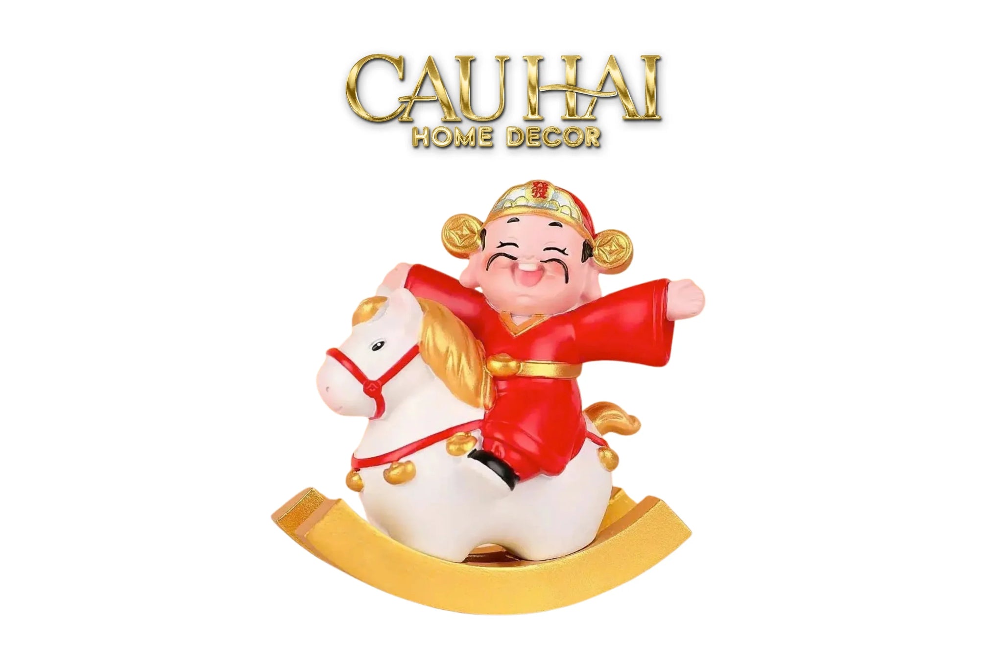 Tết Couture - Set 2 Tượng Thần Tài Song Hoàng Kỳ-TƯỢNG TRANG TRÍ-CẬU HAI HOME DECOR
