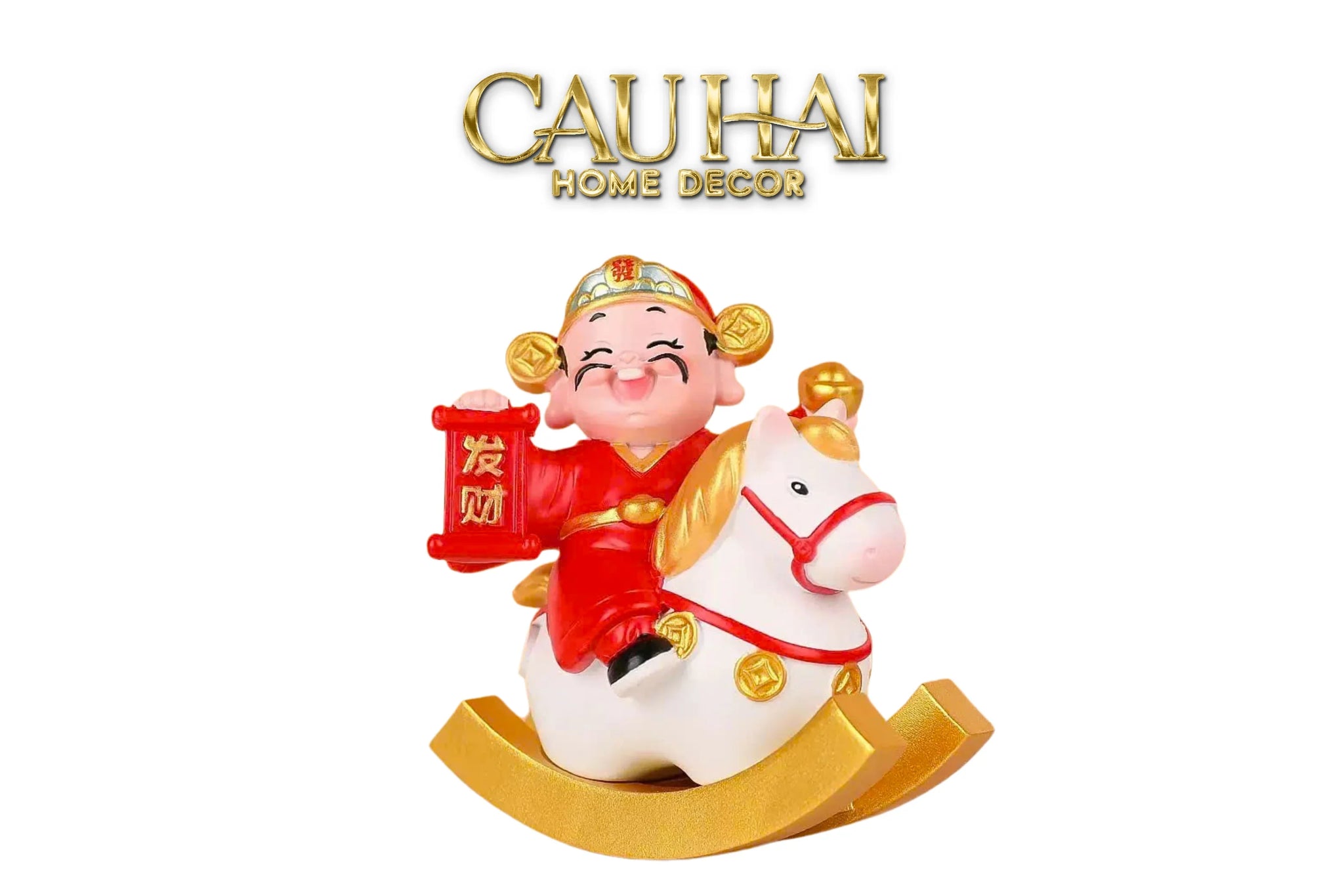 Tết Couture - Set 2 Tượng Thần Tài Song Hoàng Kỳ-TƯỢNG TRANG TRÍ-CẬU HAI HOME DECOR