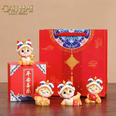 Tết Couture - Set 4 Tượng Lân Mã Tứ Hỷ Emperor Palace Gift Box.-TƯỢNG TRANG TRÍ-CẬU HAI HOME DECOR