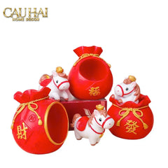 Tết Couture - Set 4 Tượng Ngựa Tứ Hỷ Silhouette du Bonheur Cheval-TƯỢNG TRANG TRÍ-CẬU HAI HOME DECOR