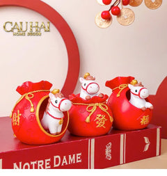 Tết Couture - Set 4 Tượng Ngựa Tứ Hỷ Silhouette du Bonheur Cheval-TƯỢNG TRANG TRÍ-CẬU HAI HOME DECOR