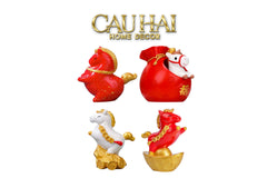 Tết Couture - Set 4 Tượng Ngựa Tứ Hỷ Silhouette du Bonheur Cheval-TƯỢNG TRANG TRÍ-CẬU HAI HOME DECOR