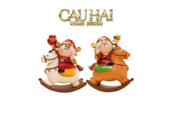 Tết Couture - Set Tượng Thần Tài Mã Đáo Song Hỷ-TƯỢNG TRANG TRÍ-CẬU HAI HOME DECOR