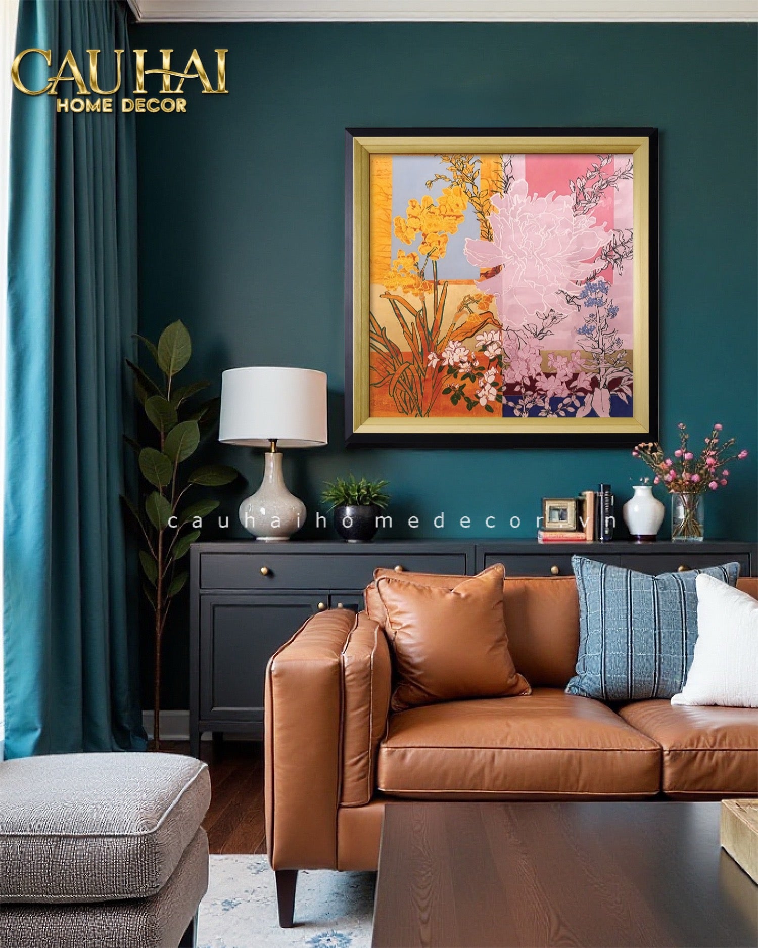 Tết Couture - Tranh Canvas Uv Gen5 Flora De Fortune Jardin Radiance 108x108-CẬU HAI HOME DECOR