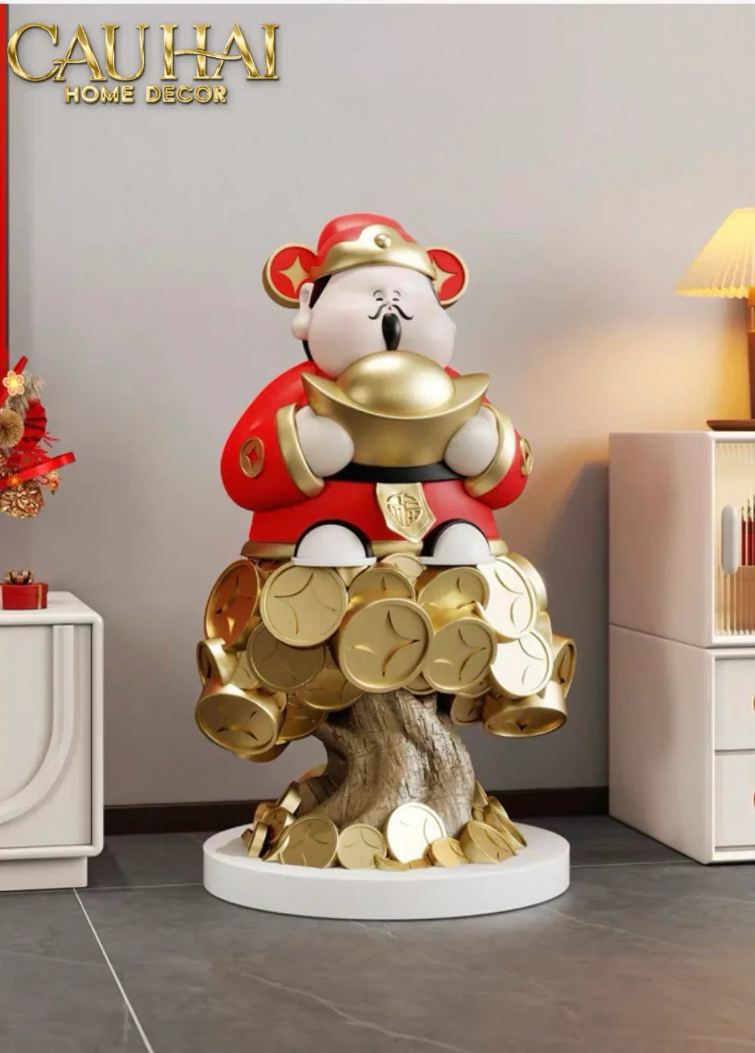Tết Couture - Tượng Đại Thần Tài Kim Nguyên Bảo H76-TƯỢNG TRANG TRÍ-CẬU HAI HOME DECOR