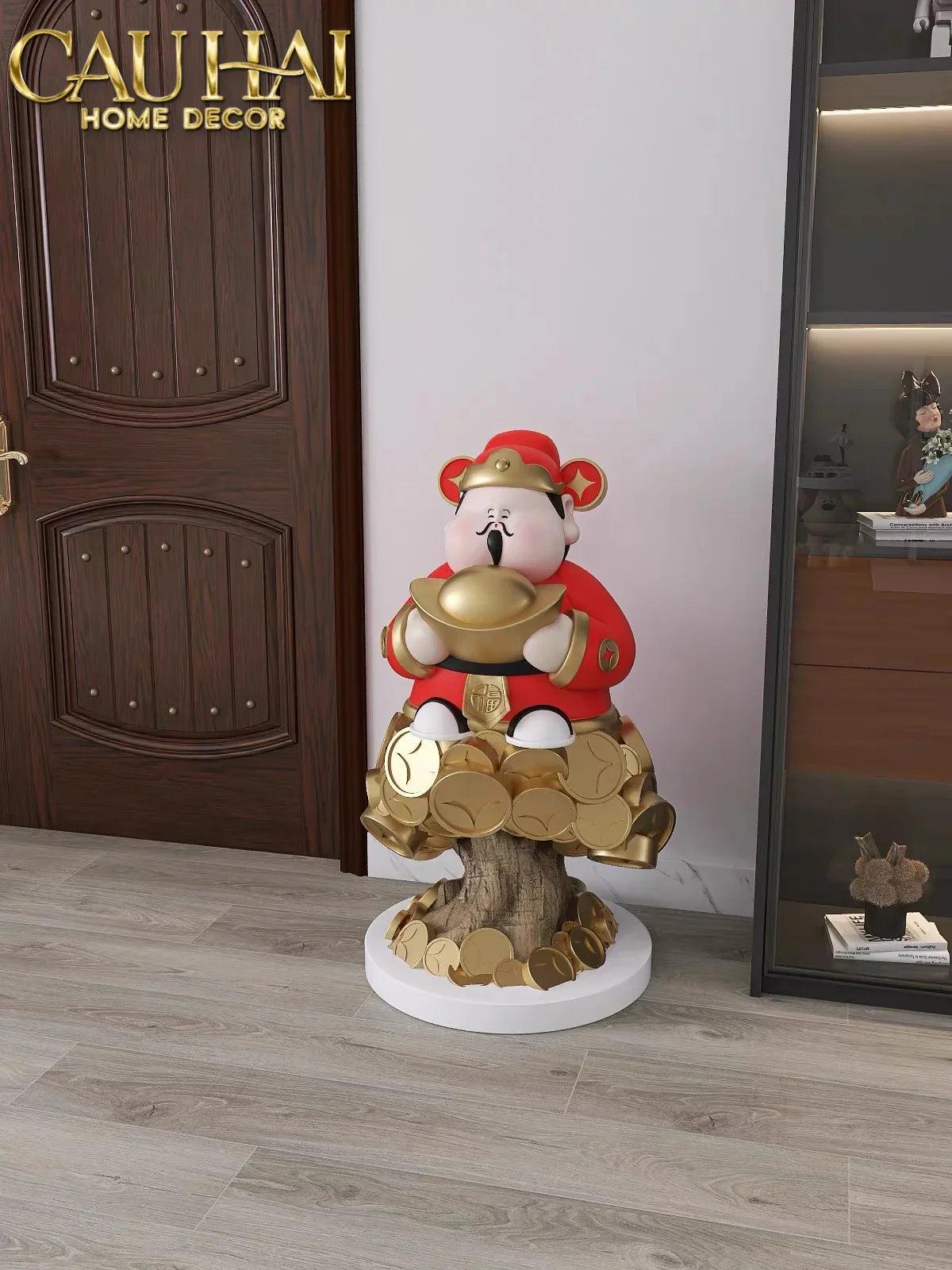 Tết Couture - Tượng Đại Thần Tài Kim Nguyên Bảo H76-CẬU HAI HOME DECOR