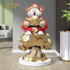 Tết Couture - Tượng Đại Thần Tài Kim Nguyên Bảo H76-CẬU HAI HOME DECOR