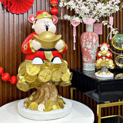 Tết Couture - Tượng Đại Thần Tài Kim Nguyên Bảo H76-CẬU HAI HOME DECOR