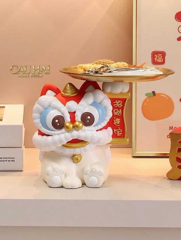 Tết Couture - Tượng Kim Lân Phúc Mãn Đường Guardian Lion Key Figurines-TƯỢNG TRANG TRÍ-CẬU HAI HOME DECOR