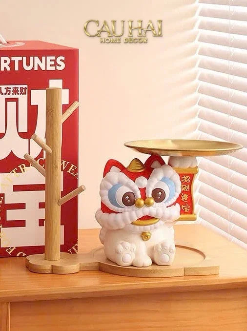 Tết Couture - Tượng Kim Lân Phúc Mãn Đường Guardian Lion Key Figurines-TƯỢNG TRANG TRÍ-CẬU HAI HOME DECOR