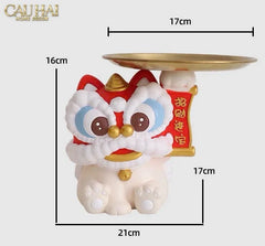Tết Couture - Tượng Kim Lân Phúc Mãn Đường Guardian Lion Key Figurines-TƯỢNG TRANG TRÍ-CẬU HAI HOME DECOR