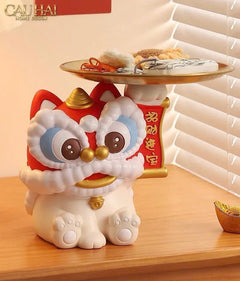 Tết Couture - Tượng Kim Lân Phúc Mãn Đường Guardian Lion Key Figurines-TƯỢNG TRANG TRÍ-CẬU HAI HOME DECOR