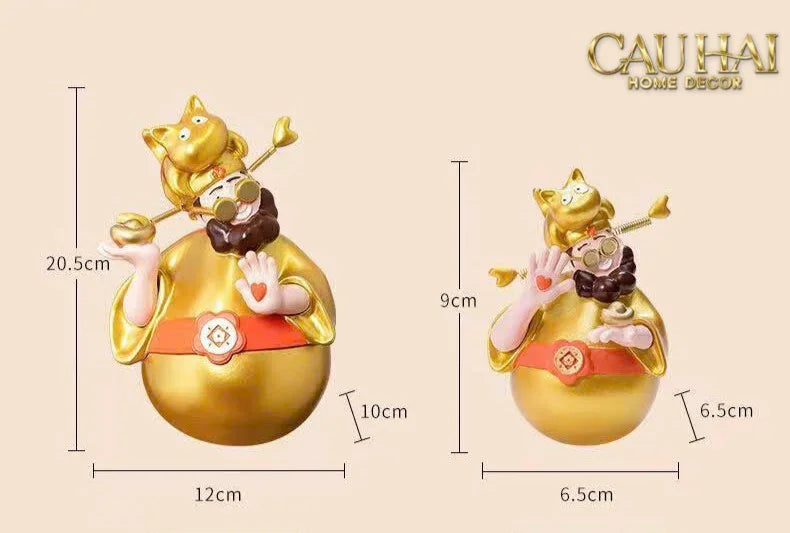 Tết Couture - Tượng Kim Thần Tài Hí Lộc-TƯỢNG TRANG TRÍ-CẬU HAI HOME DECOR