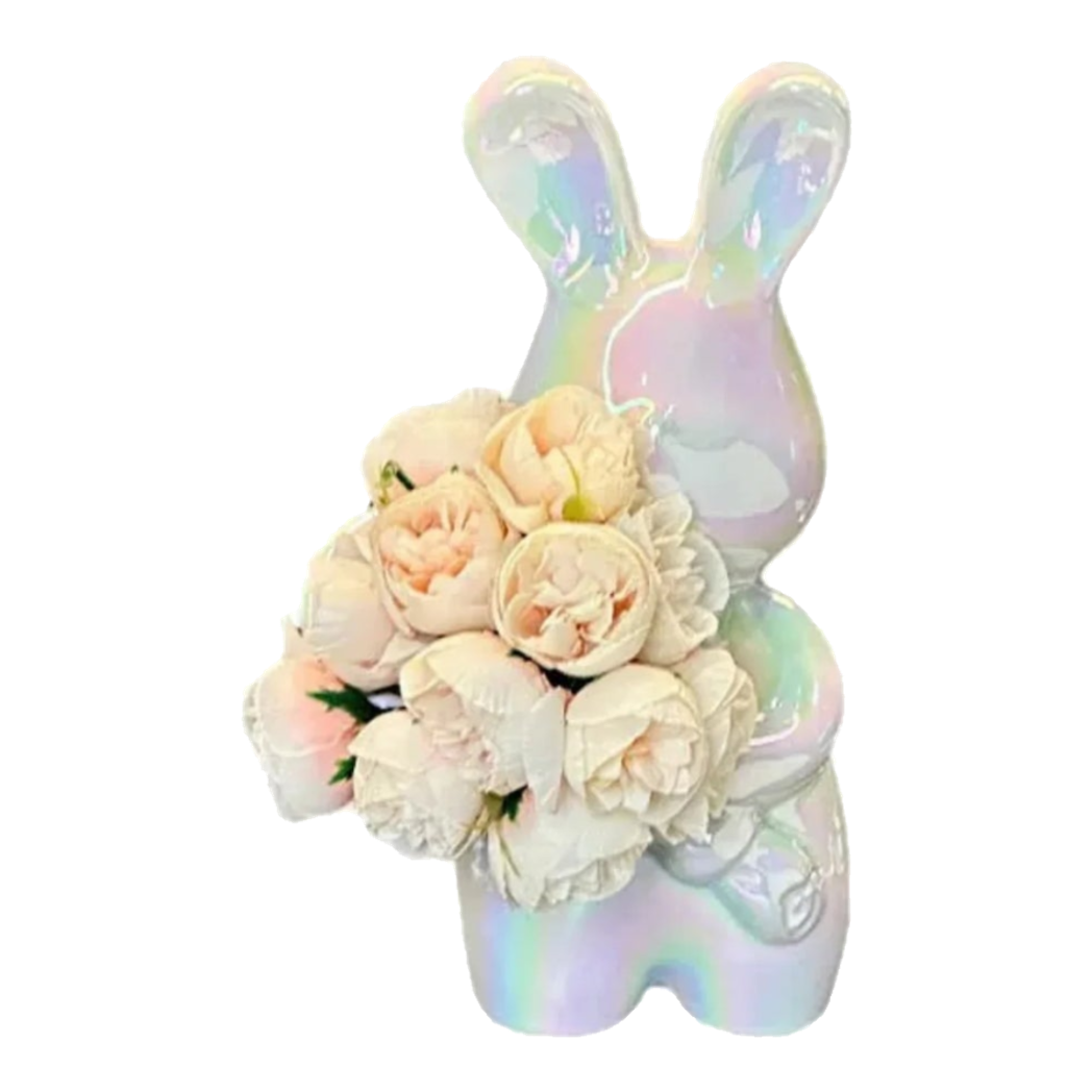 Tượng Romantic Lapin Floral Embrace