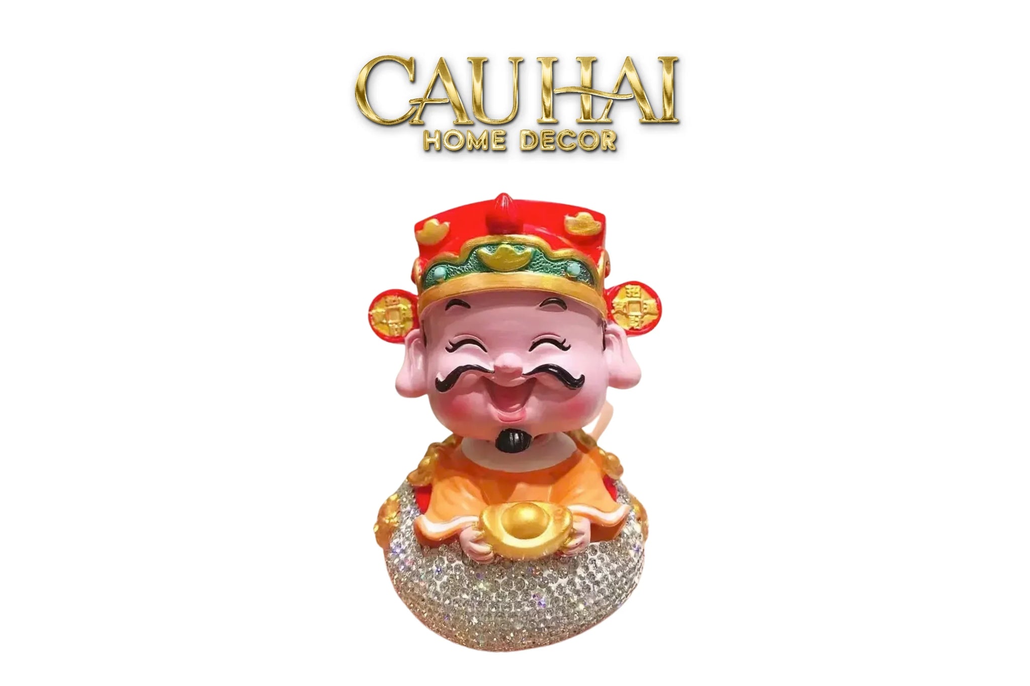 Tết Couture - Tượng Thần Tài Diamond Bling Bling Nguyên Bảo - Phúc Lộc-TƯỢNG TRANG TRÍ-CẬU HAI HOME DECOR