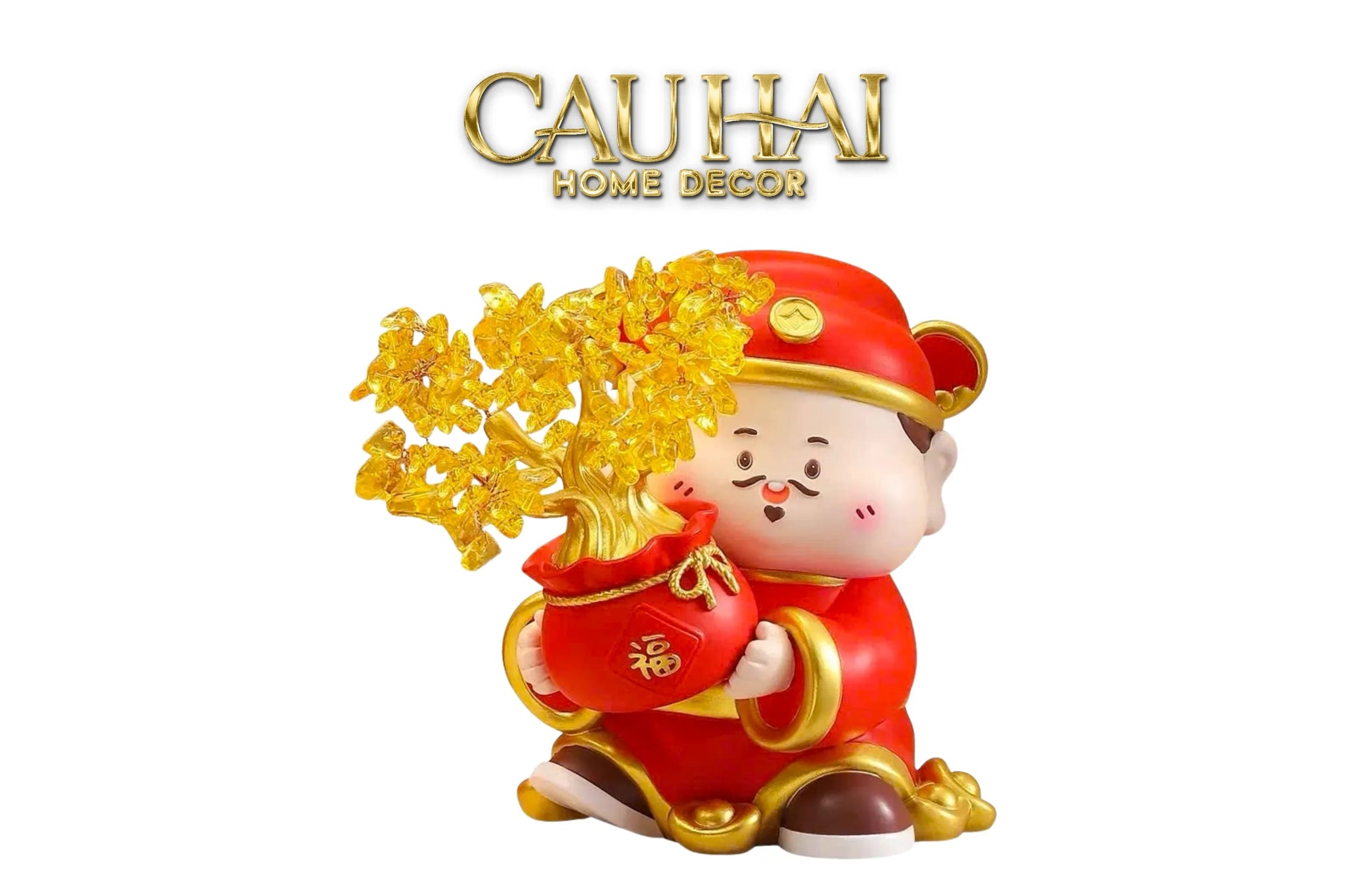Tết Couture - Tượng Thần Tài Kim Lộc Phúc Mãn Đường H18-TƯỢNG TRANG TRÍ-CẬU HAI HOME DECOR