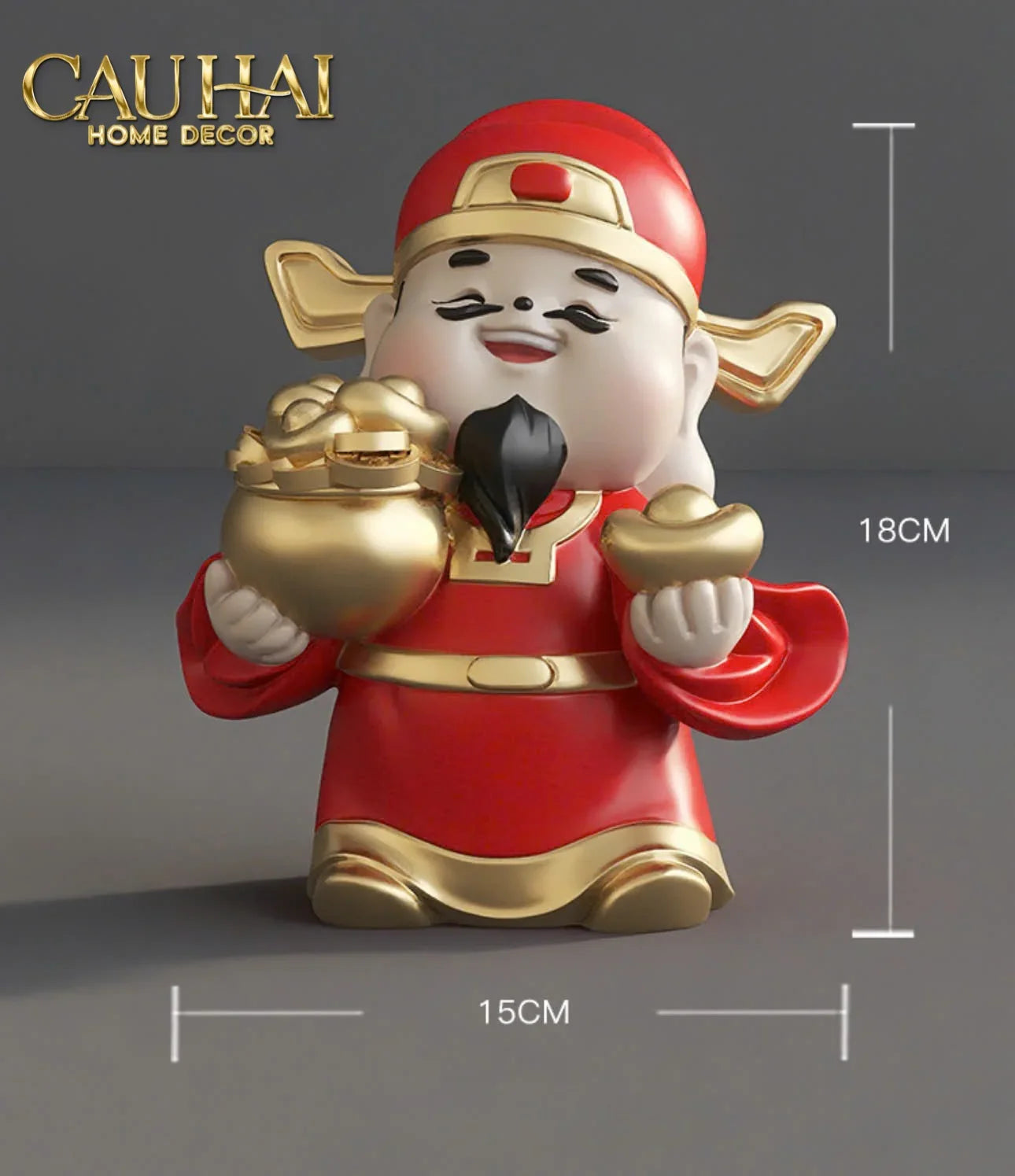 Tết Couture - Tượng Thần Tài Kim Tinh Tụ Bảo-TƯỢNG TRANG TRÍ-CẬU HAI HOME DECOR