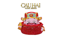 Tết Couture - Tượng Thần Tài Prosperity Embrace Car Bobblehead Figurine-TƯỢNG TRANG TRÍ-CẬU HAI HOME DECOR