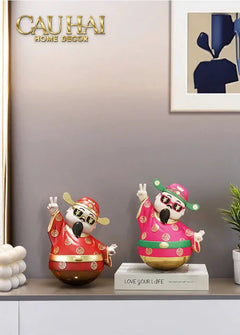 Tết Couture - Tượng Thần Tài "Say Hi" Hello Fortune Roly-Poly-TƯỢNG TRANG TRÍ-CẬU HAI HOME DECOR