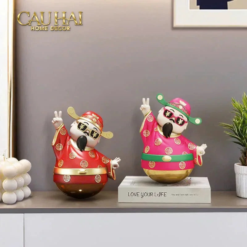 Tết Couture - Tượng Thần Tài "Say Hi" Hello Fortune Roly-Poly-TƯỢNG TRANG TRÍ-CẬU HAI HOME DECOR