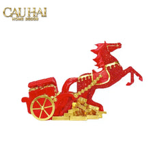 Tết Couture - Tượng Xe Ngựa Đính Kim Cương Kim Nguyên Bảo Gift Box-CẬU HAI HOME DECOR