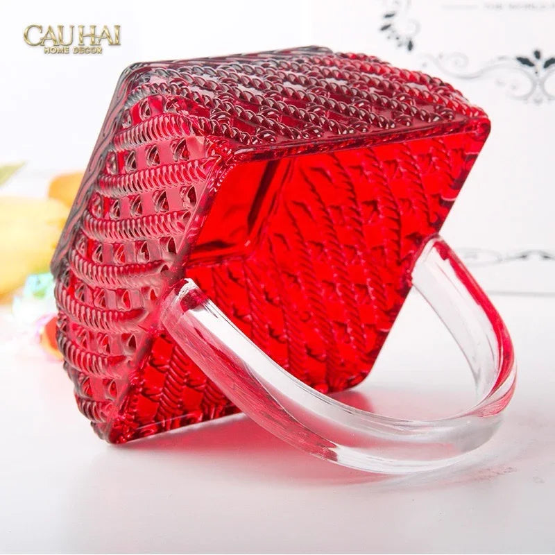 TGiỏ Kẹo Thuỷ Tinh Jelly Ruby Candy Basket-LY THỦY TINH-CẬU HAI HOME DECOR