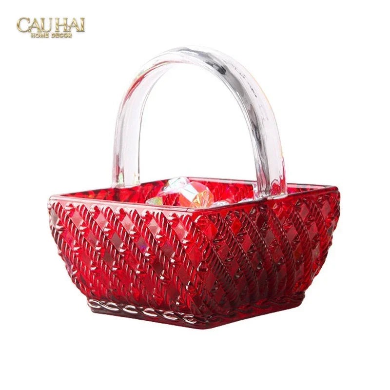 TGiỏ Kẹo Thuỷ Tinh Jelly Ruby Candy Basket-LY THỦY TINH-CẬU HAI HOME DECOR