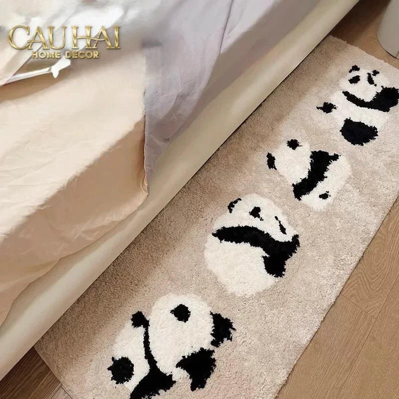 Thảm Bed Dệt Kim 80X160 - Panda Parade-THẢM TRÒN - THẢM BED-CẬU HAI HOME DECOR