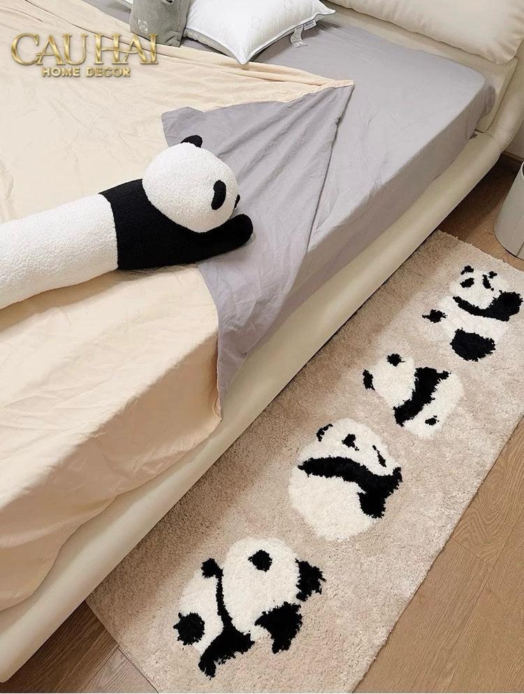 Thảm Bed Dệt Kim 80X160 - Panda Parade-THẢM TRÒN - THẢM BED-CẬU HAI HOME DECOR