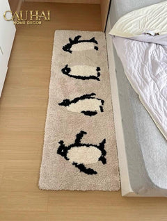 Thảm Bed Dệt Kim 80X160 - Penguin Parade-CẬU HAI HOME DECOR
