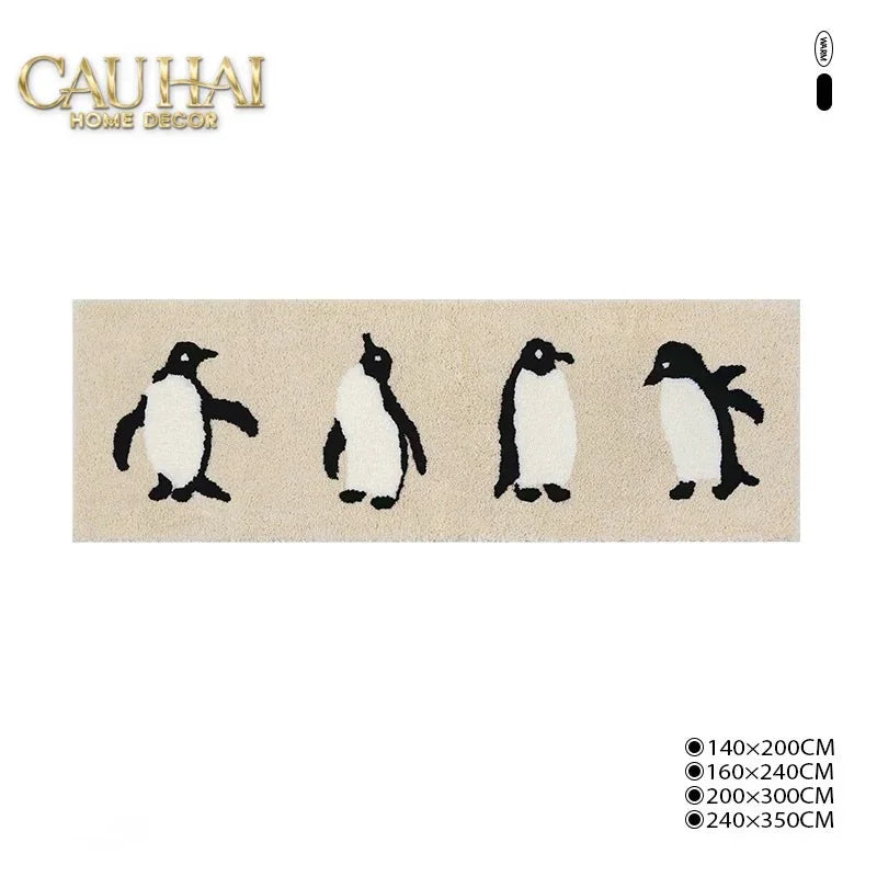 Thảm Bed Dệt Kim 80X160 - Penguin Parade-CẬU HAI HOME DECOR