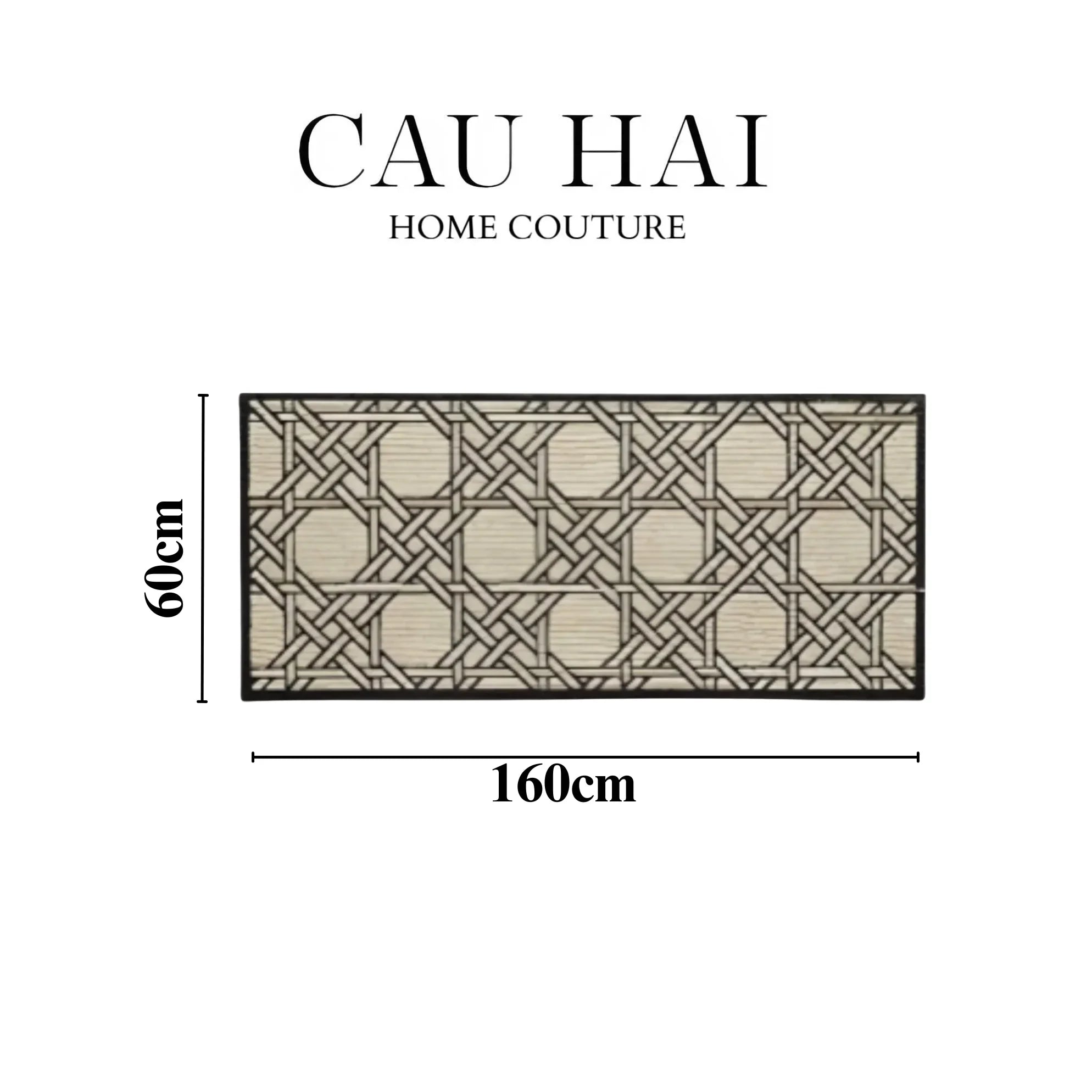 Thảm Bed Len Đan Sợi Vòng 60X160 Cannage D.O D'Ivoire-THẢM TRÒN - THẢM BED-CẬU HAI HOME DECOR