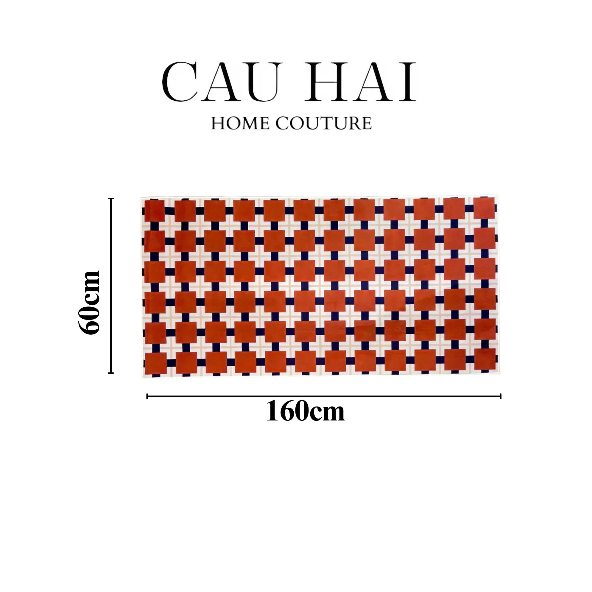 Thảm Bed Nhung Bỉ 80X160 Brun Royale Lattice-THẢM TRÒN - THẢM BED-CẬU HAI HOME DECOR