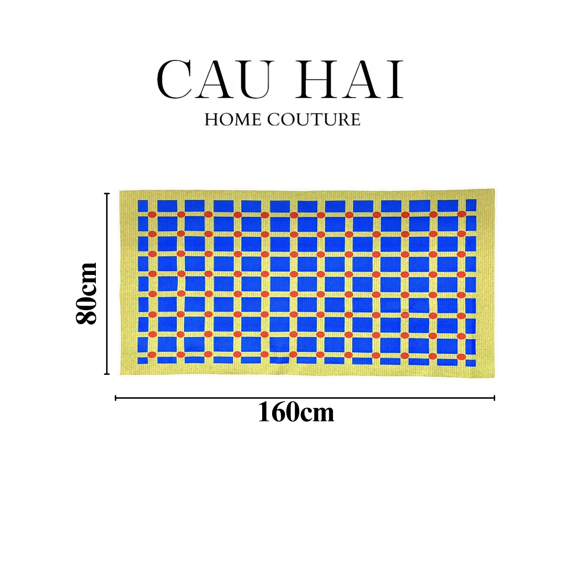 Thảm Bed Nhung Bỉ 80X160 Mondrian Dots-THẢM TRÒN - THẢM BED-CẬU HAI HOME DECOR