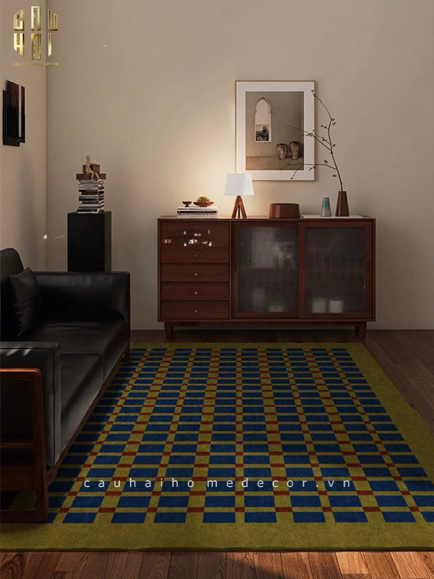 Thảm Bed Nhung Bỉ 80X160 Mondrian Dots-THẢM TRÒN - THẢM BED-CẬU HAI HOME DECOR
