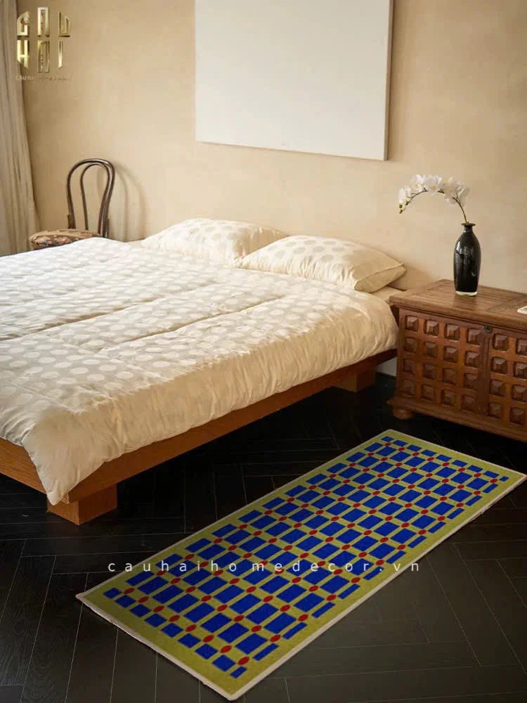Thảm Bed Nhung Bỉ 80X160 Mondrian Dots-THẢM TRÒN - THẢM BED-CẬU HAI HOME DECOR