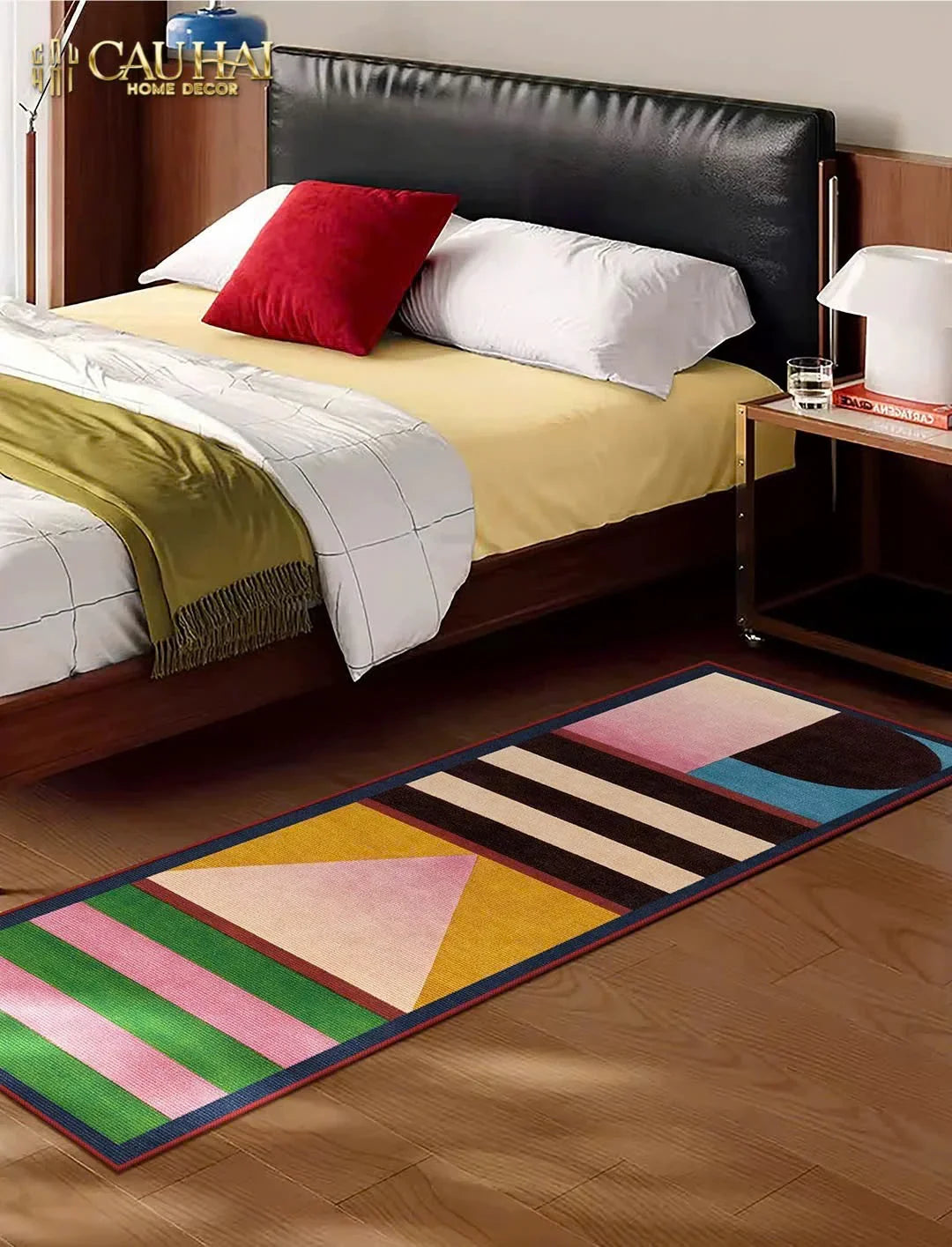 Thảm Bed Nhung Bỉ 80X160 - Popart Geometric-THẢM TRÒN - THẢM BED-CẬU HAI HOME DECOR