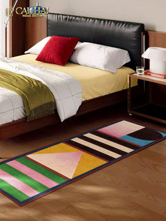 Thảm Bed Nhung Bỉ 80X160 - Popart Geometric-THẢM TRÒN - THẢM BED-CẬU HAI HOME DECOR