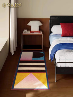 Thảm Bed Nhung Bỉ 80X160 - Popart Geometric-THẢM TRÒN - THẢM BED-CẬU HAI HOME DECOR