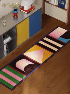 Thảm Bed Nhung Bỉ 80X160 - Popart Geometric-THẢM TRÒN - THẢM BED-CẬU HAI HOME DECOR