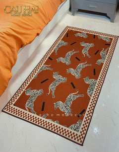 Thảm Bed Nhung Bỉ 80X160 - Zebra Dance - Sienna-CẬU HAI HOME DECOR